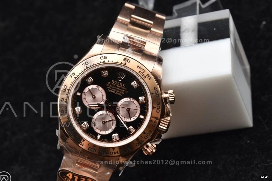 RG QF RG Daytona Edition V5 Dial 1:1 Best Diamonds SH4131 Black Braclet 126505 on 0210